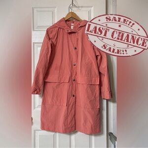a new day Women's Size Small Coral Trench Rain Coat